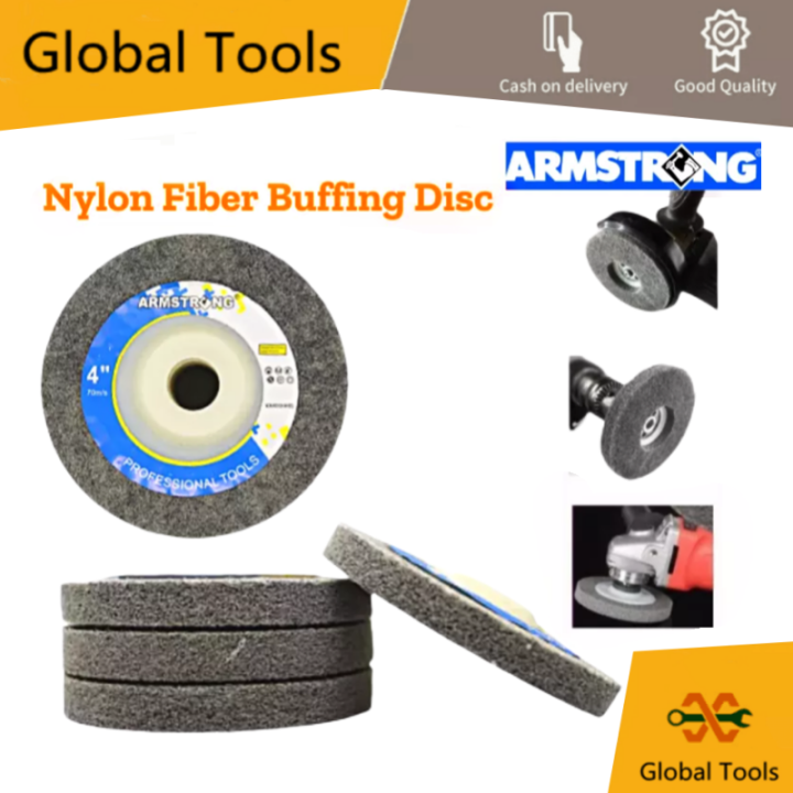ARMSTRONG Grey Nylon Fiber Buffing Disc 4" Polishing Pad Sanding Wheel