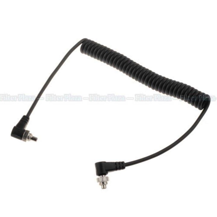 fotga-male-to-male-flash-pc-sync-spring-cable-cord-screw-lock-for-yongnuo-rf-603