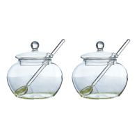 2X Sugar Cookie Bowl with Lid Spoon Transparent Candy Home Kitchen Storage