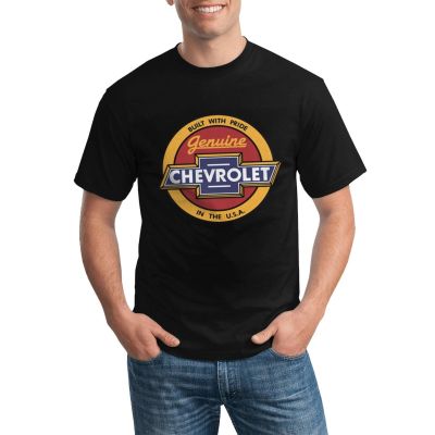 Casual T-Shirt For Men Custom Retro Sign Chevrolet Chevy Automotive Car Gildan Various Colors