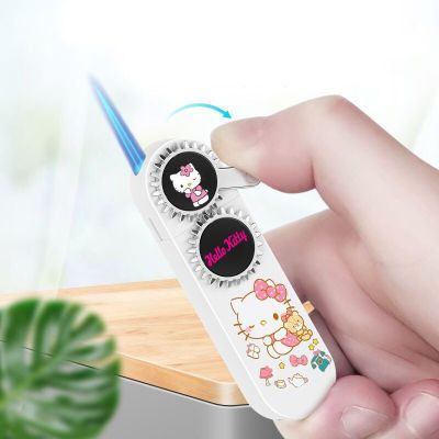 ZZOOI Kawaii Sanrio Hello Kitty Rotary Gear Lighter Anime My Melody Lighter Kuromi Windproof Inflation Lighter Boy Gift