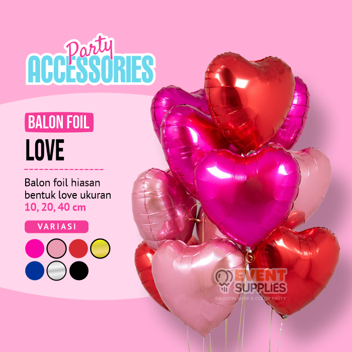 Balon Foil Love Warna-warni dekorasi Ulang Tahun | Lazada Indonesia