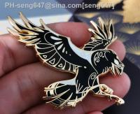 Crow Enamel Pin Metal Brooch Gothic Style