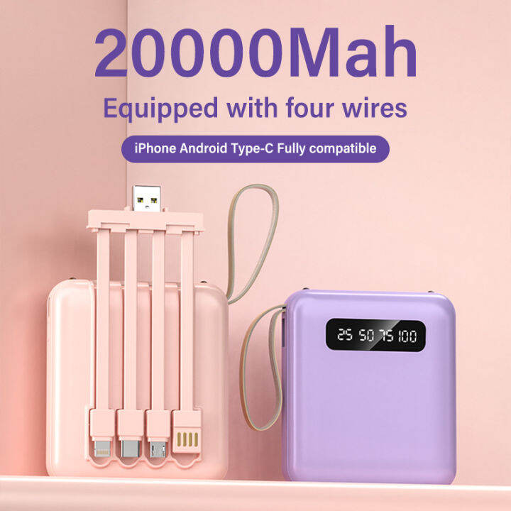 Mini Power Bank 20000mah Powerbank Mini Pocket Power Bank Original Branded Led Lighting Internal 0756