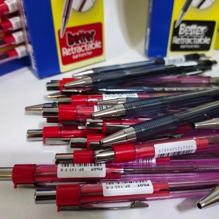 Pilot Ball Point Pen, Ballpen, Ballpoint Pen Retractable Black, Red