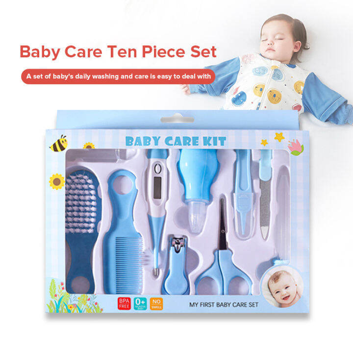 Baby care set 10 in 1 Newborn Baby Kit HealthCare Grooming Set Maternal and Infant Care Lazada