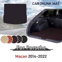 เสื่อสำหรับ Porsche Macan 2014-2022ลำต้นเสื่อปูพื้นไลเนอร์กระบะแผ่นรองเท้าบูทรถลำเลียงลำต้นแผ่นรองกระโปรงหลังรถอุปกรณ์เสริมรถยนต์2018 2021 2020