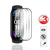 3Pcs 9D Curved Protective Glass For Xiaomi Mi Band 7 NFC Screen Protector Mi Band 7 band7 miband7 HD Soft Tempered Film Cover Smartwatches