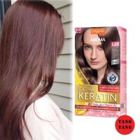 (เฉดปิดผมขาว) LOLANE AROMA EXTRA KERATIN COLOR CREAM โลแลน อโรมาคัลเลอร์ครีม L25 สีน้ำตาลประกายทองแดงเหลือบมะฮอกกานี