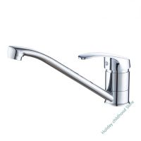 ◙♧ All-copper kitchen faucet hot and cold single cold sink faucet long mouth old horseshoe mixing valve