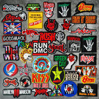 วงดนตรีเหล็กบนแพทช์ผ้าซ่อมตกแต่งเสื้อผ้าเย็บตกแต่งAppliqueป้ายPUNK Metal ROCKเพลง-x7d