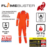 FLAMEBUSTER FR 100% Coverall Cotton Zip Orange