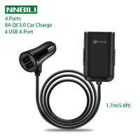 เครื่องชาร์จในรถยนต์ USB 4 พอร์ต Quick Charge QC3.0 สายต่อขยาย 5.6 ฟุตสําหรับ iPhone 12 Xiaomi โทรศัพท์มือถือเครื่องบันทึกการขับขี่การชาร์จอย่างรวดเร็ว