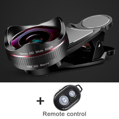 2 in 1 4K HD Phone Lens 16mm Wide Angle Macro Camera Lens No Distortion Mobile Phone Pro Lens Kit for iPone Smatphone XiaomiTH