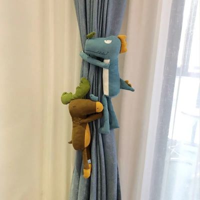 2Pcs/set Lovely Little lion Dinosaur Strap Curtain Clip Tie back Curtain Hook Accessories Curtain Buckle Decoration