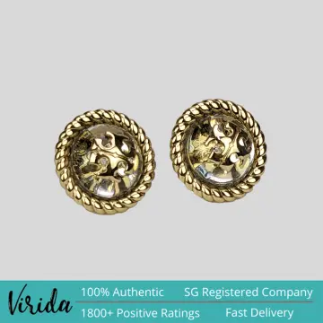 Tory burch logo hot sale flower resin stud earring