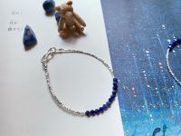 zzzilver สร้อยข้อมือเม็ดเงินแท้ผสมหินลาพิซเจียร 3 มิล Silver Beads &amp; Lapis 3 mm