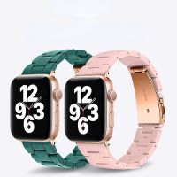 ↂ☼▨ Fashion Resin Watch Straps for iWatch 5 6 7 8 SE Ultra 38mm 40mm 41mm 42mm 44mm 45mm 49mm Apple Watch Band Luxury