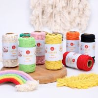 Handmade Boho Decor 3mm 100  Colorful Cotton Cord Rope Thread Twisted Macrame String DIY Home Wedding Decoration Supply 【hot】niloli