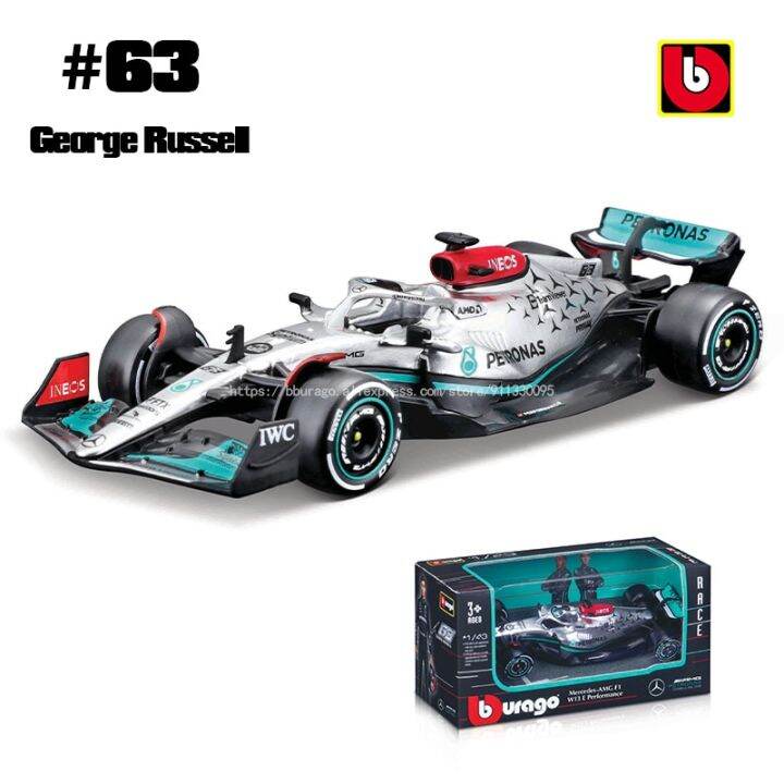 urago-1-43-2022-f1-mercedes-amg-w13-44แฮมิลตัน-63จอร์จรัสเซลของเล่นอัลลอยโมเดลรถยนต์ซุปเปอร์ฟอร์มูล่า