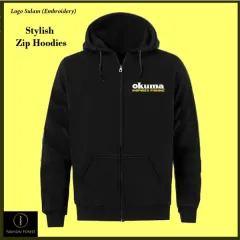 Zipper Hoodie Jackaet Sulam -Embroidery Mercedes Baju logo Sulam