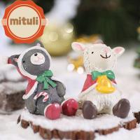 MITULI ของเล่นเด็ก DIY ซานตาคลอส งานฝีมือเรซิน ตกแต่งสวนขวด ตุ๊กตาจิ๋ว ของขวัญคริสต์มาส เครื่องประดับสวนนางฟ้า ภูมิทัศน์ขนาดเล็ก