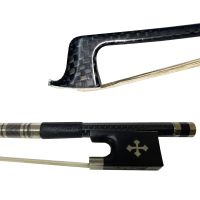 [COD] free shipping 3pc of black plaid Carbon fiber violin bow weave carbon cross ebony frog abalone inlay 4/4