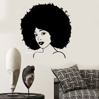 [COD] Wall Stickers Vinyl Decal Sticker Afro Woman Hair Face Murals LC1073