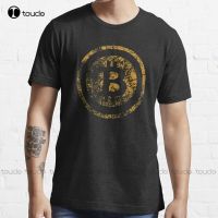 New Vintage Bitcoin Logo Grunge Tshirt T-Shirt Shirt Men Cotton Tee Shirts Xs-5Xl Streetwear Tshirt New Popular Retro Unisex