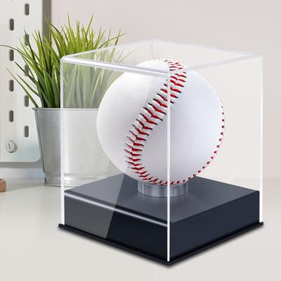 ：《》{“】= Clear Baseball Holder Display Box With Bracket Dustproof Sport Supplies Golf Tennis Ball Transparent Case Baseball Display Case