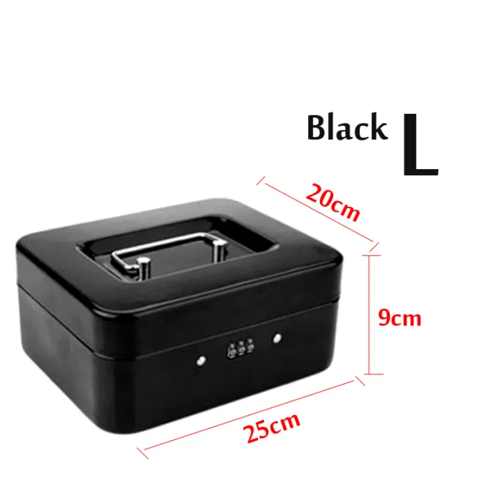 Portable Petty Cash Money Box Safe Digit Password Combination Lock L