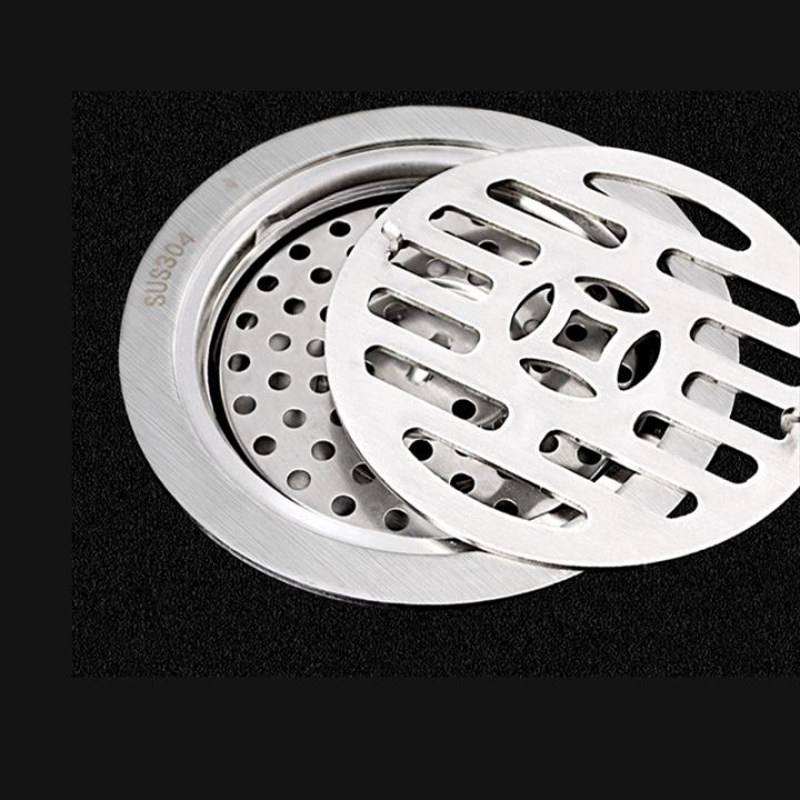 cw-hotx-1pc-thickened-304-floor-drain-12x12cm-square-round-toilet-deep-anti-odor-filter