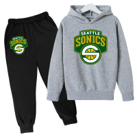 Basketball Team Hoodie Kids Tracksuit Toddler Girls Sports Logo Printed Hoodies Pants 2pcs Sets Baby Boys Childrens Clothing Set