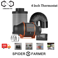 [ส่งฟรี] พัดลมดูดอากาศ Spider Farmer® 4 Inch 205CFM Inline Fan with Smart Controller, Carbon Filter &amp; Ducting Combo