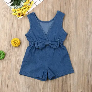 Pramsuit in Chambray Denim, Asymmetric Opening, for Babies - blue medium  wasched, Baby | Vertbaudet