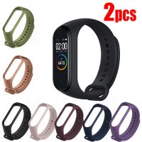 2pcs Wrist Strap For Xiaomi Mi Band 4 3 5 strap Replacement Silicone Wristband Strap For Mi band 4 3 5 bracelet Miband 6 5 strap Smartwatches