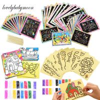 10/20/40Pcs Magic Scratch Art Doodle Pad Sand Painting Cards Early Educational Learning Creative Drawing Toys for Children Kids