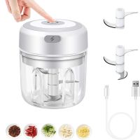 LMETJMA 100/250mL Mini Electric Garlic Chopper Powerful Garlic Mincer USB Charging Ginger Garlic Onion Meat Masher KC0432 Graters  Peelers Slicers