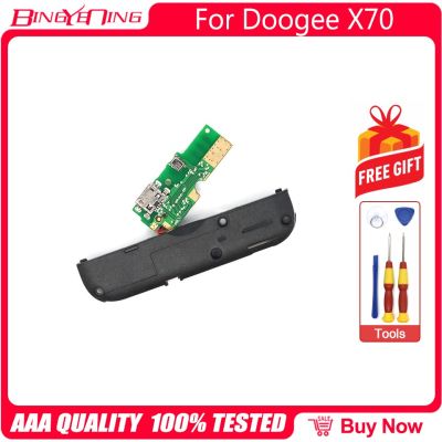 100% ใหม่เดิม USB Plug Port Charge Board + ลําโพง Buzzer Ringer + ไมโครโฟนสําหรับโทรศัพท์ Doogee X70