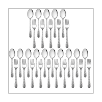 30 Pieces Spoons and Forks Set Toddler Silverware Set Stainless Steel Toddler Utensils Flatware Set