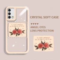 เคสสำหรับ OPPO A74 F19 F19s A95 4G A76 A74 A92 A94 A9 A11 Reno 6 Lite Reno5 F เคสหลังซิลิโคนป้องกันเลนส์กล้องเนื้อนิ่มทึ่คลุมโทรศัพท์ใสกุหลาบ