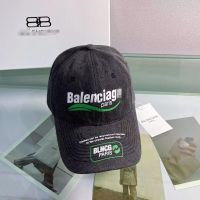 Balenciag หมวกเบสบอล ผ้ายีน ปักลายตัวอักษร สีเทา