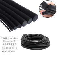 1-10Meter Cylinder NBR Nitrile Rubber Sealing Strip Black Solid Round O-Bar Seal Oil Resistance Diameter 1-30mm