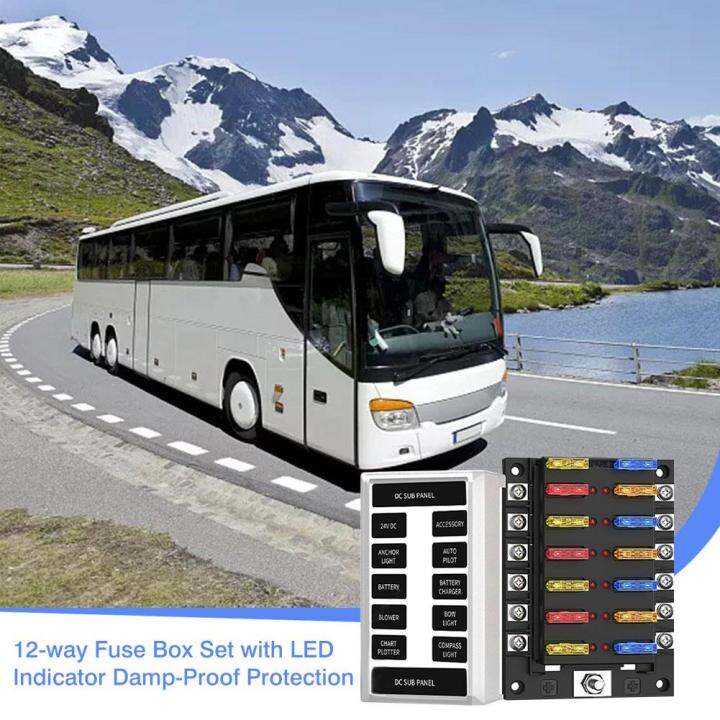 1 Set Automotive Blade Fuse Block 12 Way Car Boat Bus UTV Blade Fuses