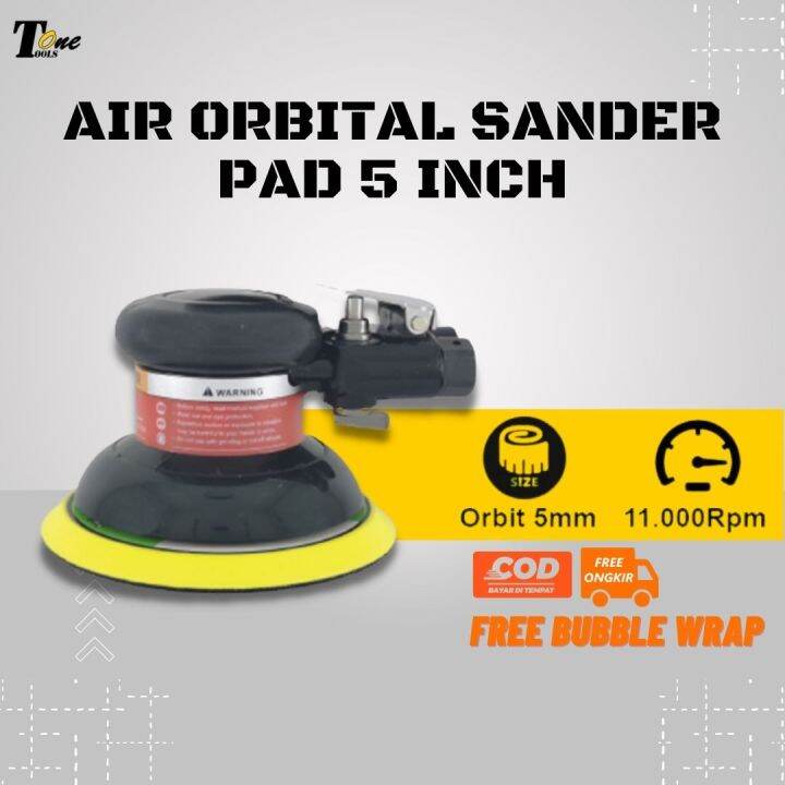 Air Orbital Sander Pad 5 Inch Mesin Poles Amplas Udara Angin Kompressor