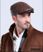 Mens outdoor leather hat winter Berets male warm Ear protection cap 100 genuine leather dad hat wholesale Leisure bone