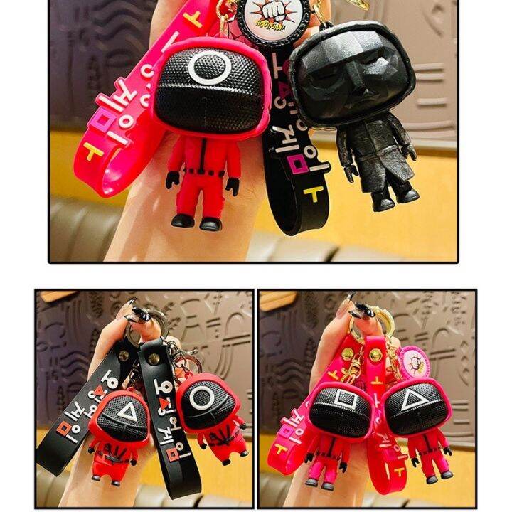 3D Squid Game Keychain Mini Doll Figurine Squid Game Soldier Square