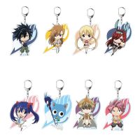 Anime FAIRY TAIL Keychain Keychain for Women Men Accessories Cute Bag Pendant Holder Key Chain Ring Acrylic Cartoon Jewelry Gift