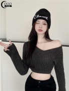 Oooo sweaters for women Short navel knitted sweater bottoming shirt for