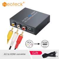 Neoteck RCA To HDMIตัวแปลงเอวีToหัวแปลงสัญญาณHDMI AV To HDMIตัวแปลงวิดีโอ1080P RCAเครื่องแปลงวิดีโออะแดปเตอร์ที่รองรับPAL/NTSC USBสายชาร์จแบตเตอรี่และ1.5Mสายเอวี